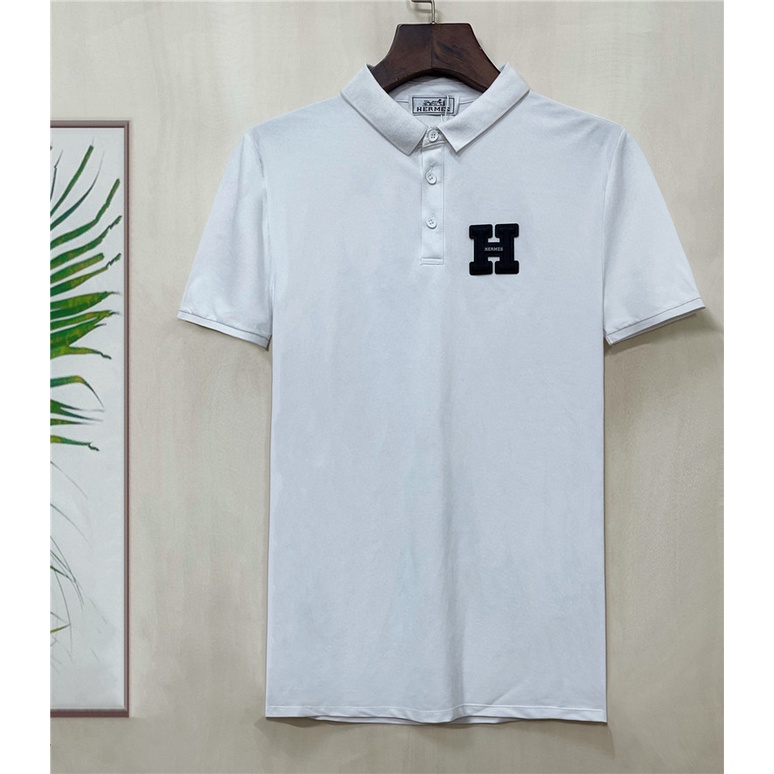 Áo Thun POLO Tay Ngắn Thêu Chữ Herme Chất Liệu Cotton Thời Trang 2022 Size S-4XL