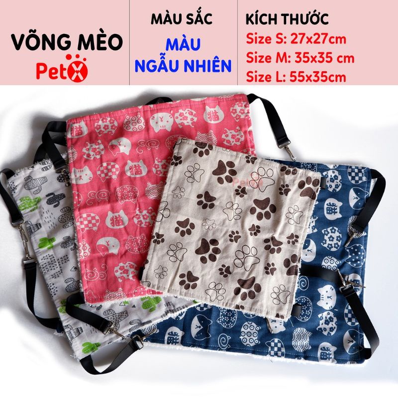 Võng Cho Chó Con Và Mèo Màu Sắc Đa Dạng 3 Kích Cỡ