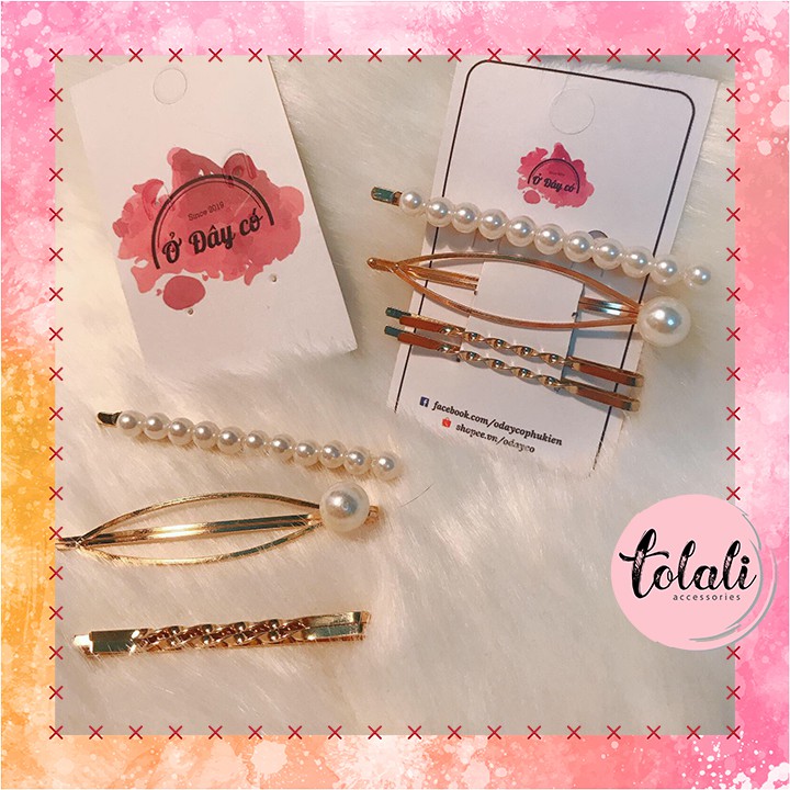 [ảnh thật-CÓ VIDEO] Set 4 chiếc cặp tóc Trendy mới đính đá siêu xinh