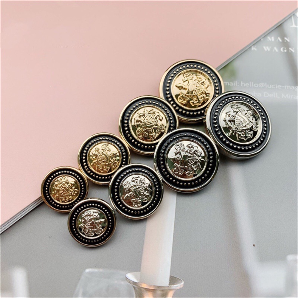 10 cái / lốc Nút kim loại tròn thời trang cho quần áo Phong cách đại học Phù hợp với áo gió Nút áo khoác tô điểm cho quần áo Nút bấm 20mm