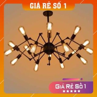 Đèn chùm - đèn chùm phòng khách sắt hình chân nhện cứng spider 12 tay