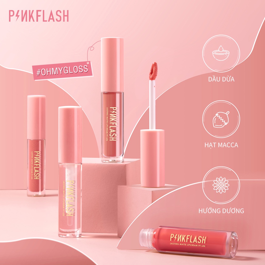 Pinkflash Set Of 4 Lip Gloss Moisturizes And Brightens Lips