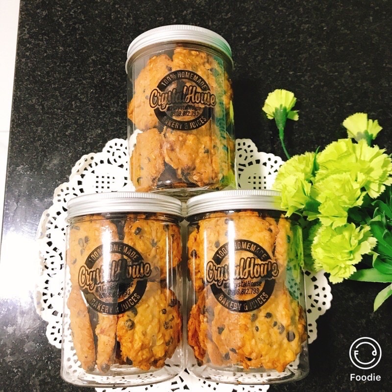 Bánh Cookie chocolate chuối yến mạch- ăn kiêng homemade (250g)-Đặc biệt không chất bảo quản và phụ gia