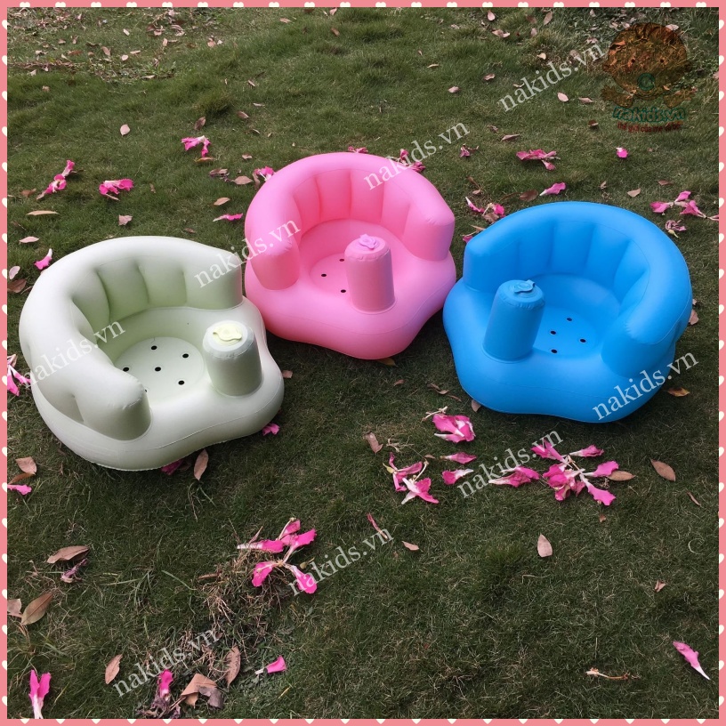 Ghế Hơi Tập Ngồi Cho Bé FREESHIP Ghế Phao Tập Ngồi Cho Bé Từ 6 Tháng Tuổi, Hình Vịt Vàng, Xanh Cốm, Hồng