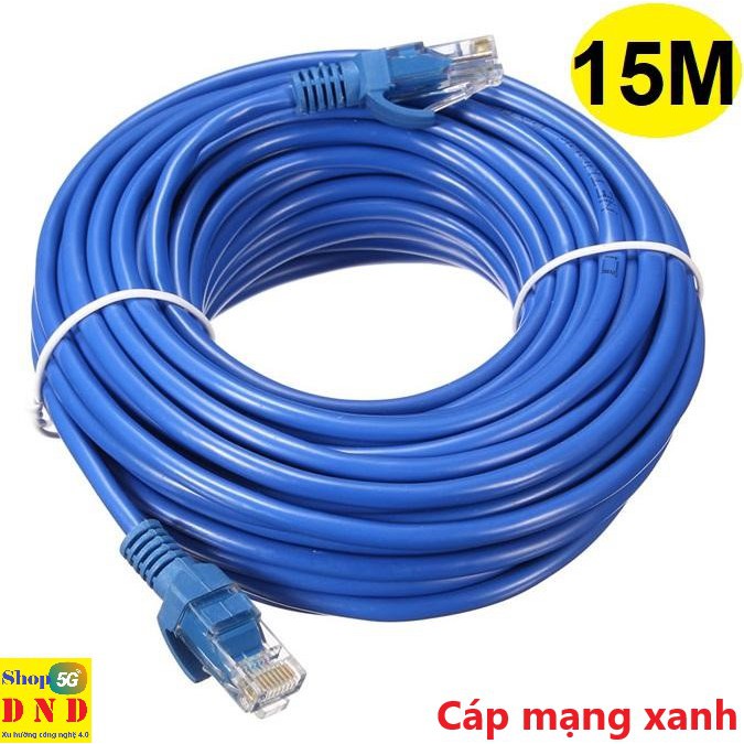 Cáp mạng (Lan) 15 mét đúc sẵn 2 đầu (xanh)
