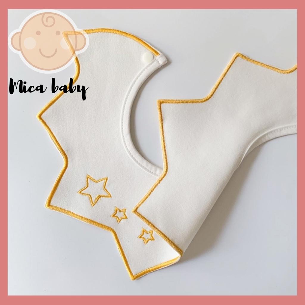 Set 3 yếm cổ tròn cotton cao cấp chống thấm cho bé Mica Baby YC01
