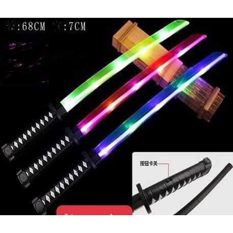 Đồ chơi kiếm nhựa Katana nhật bản phát sáng 5 mắt có nhạc đồ chơi trung thu cho bé