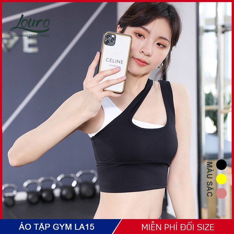 Áo bra tập gym, yoga nữ  Louro, kiểu áo tập gym nữ thoáng mát, co giãn, mẫu mới đẹp - LA15