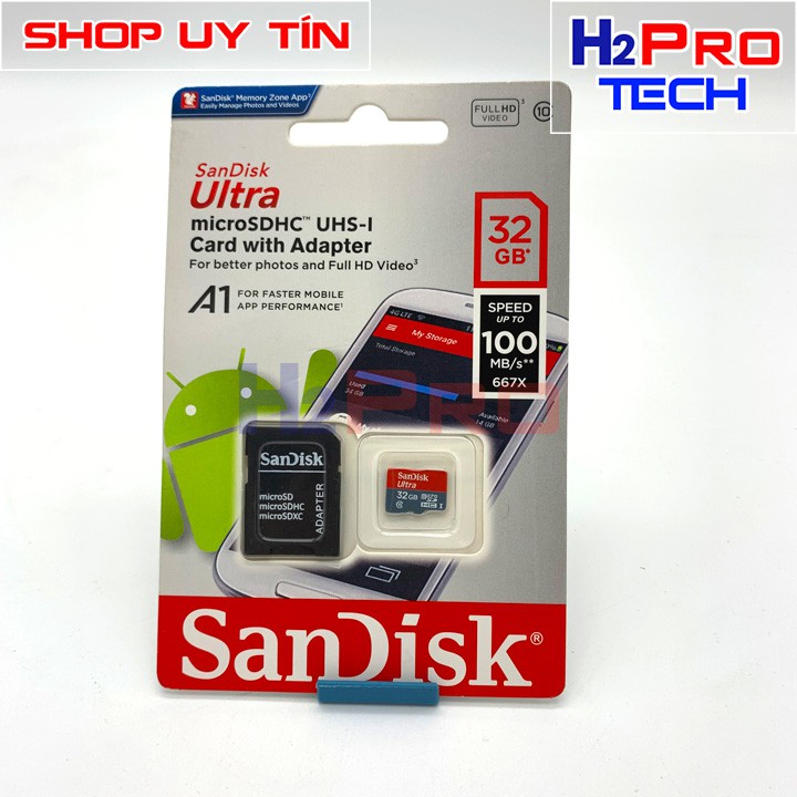 Thẻ Nhớ 64G, 32G, 8G Micro SD Sandisk Hikvision Chuyên Dụng Cho Camera, Máy Ảnh, Đài Nghe Nhạc, Điện Thoại - H2pro Tech