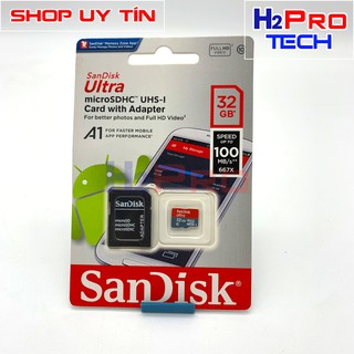 Mua  BH 05 năm  Thẻ nhớ MicroSD Sandisk Ultra 100mb/s 32GB Class10 model 2020 giá rẻ ( tặng đầu đọc thẻ nhớ )
