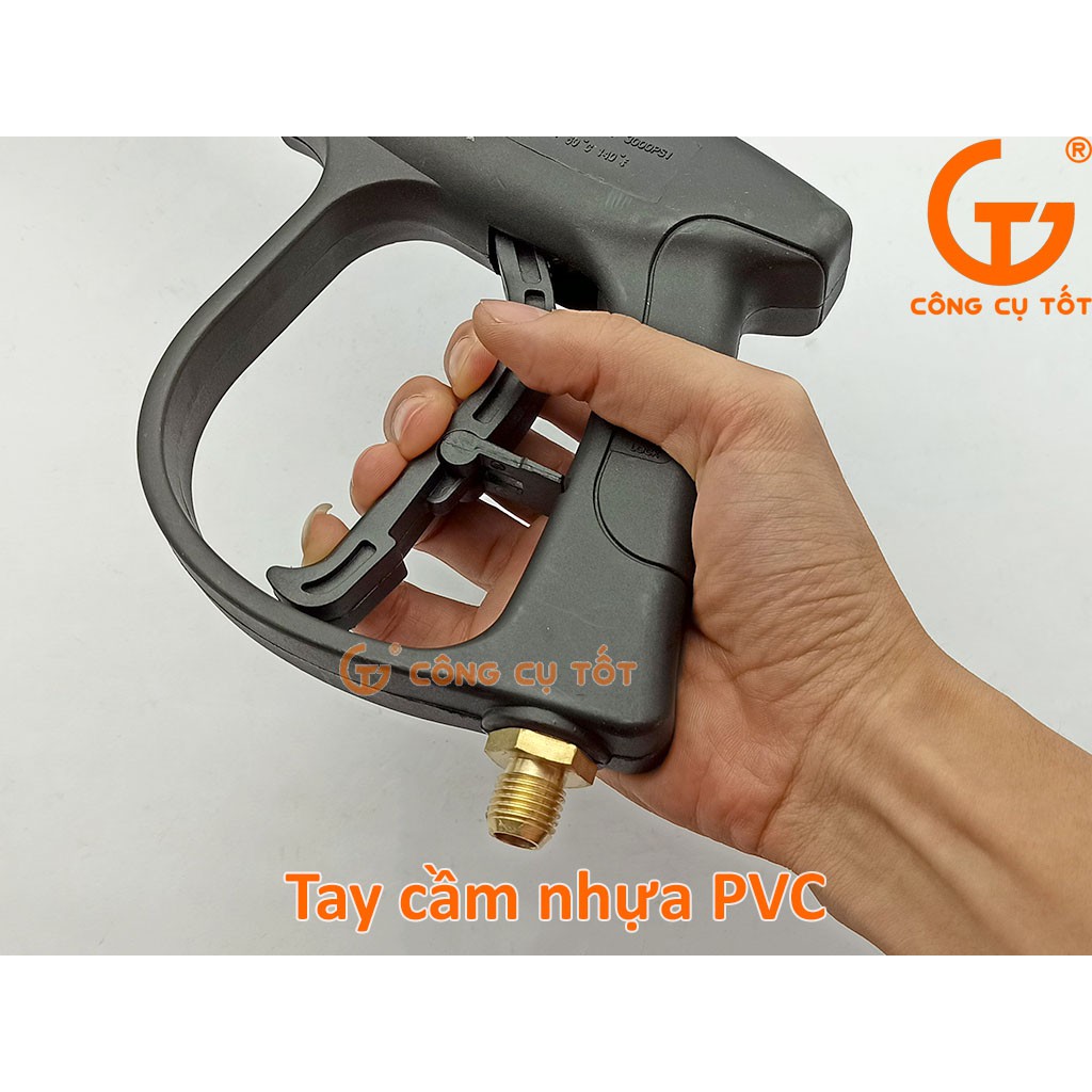 Súng rửa xe áp lực 3000psi mỏ vịt chỉnh tia dài 46cm ren ngoài nhỏ M14, có thể tháo khớp thành súng ngắn