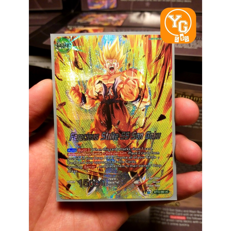 Thẻ bài Bandai chính hãng Son Goku // Ferocious Strike SS Son Goku - BT10-060 - Uncommon Foil