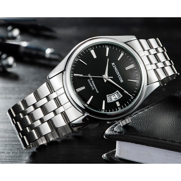 (CHUẨN MEN) Đồng Hồ Nam KINGNUOS K185 Lịch Ngày DOanh Nhân 2020 Dây hợp Kim Thép Cao Cấp