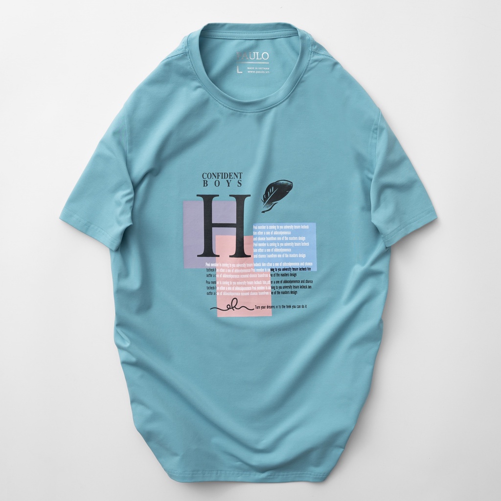 Áo thun nam cổ tròn PAULO HIKO vải Cotton lạnh co giãn,dày dặn, form Regular Fit | BigBuy360 - bigbuy360.vn