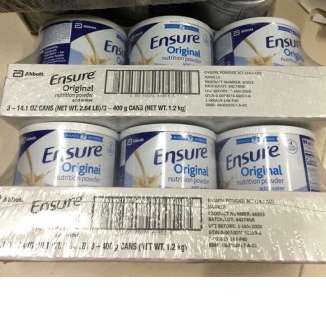 (Date 2021)Chuẩn Mỹ Lốc 3 hộp sữa Ensure