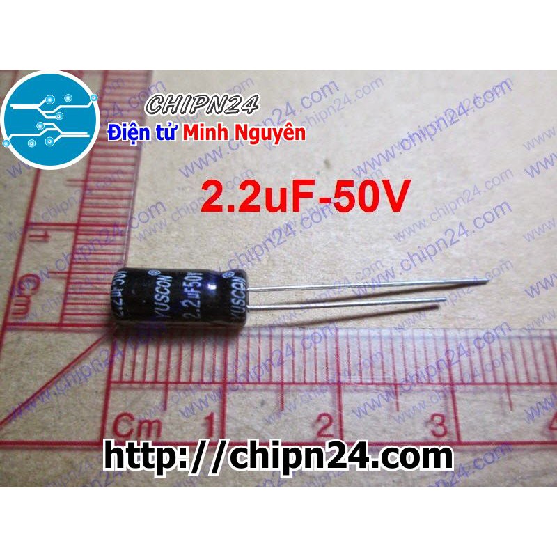 [25 CON] Tụ hóa 2.2uF 50V đen 4x8mm