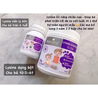 Sản phẩm lysine tăng chiều cao cho bé
