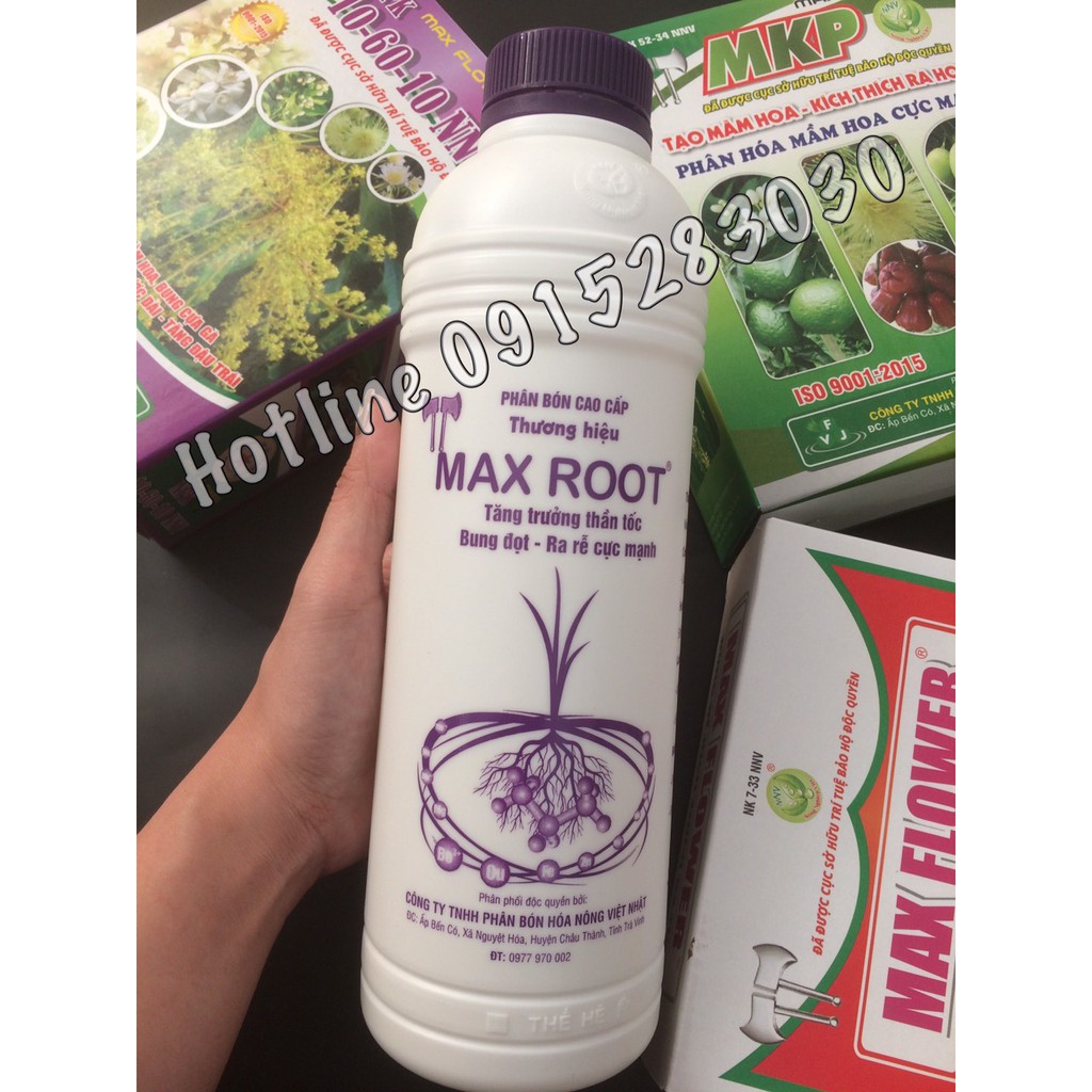 Phân Bón Tăng Trưởng Cây Trồng Max Root Chai 1 Lít - Kích Rễ, Bung Đọt