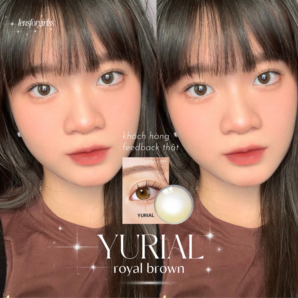 Kính áp tròng hiệu ứng phủ bóng YURIAL ROYAL BROWN chính hãng IDOL LENS | HSD 8-12 tháng | Lens cận