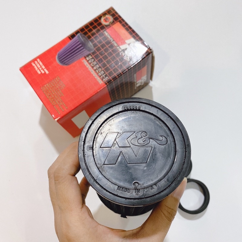 Pô e trụ, lọc gió trụ K&N 1280 giúp tăng tốc kèm 3 ron cao su đủ kích cỡ, gắn được mọi loại xe máy