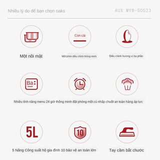 ☒●♧Aux 5 lít nồi áp suất điện ống đôi gia dụng ưu đãi đặc biệt tự động
