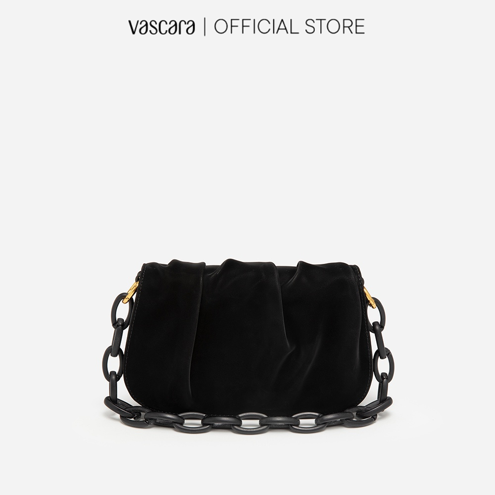 Vascara Túi Xách Tay Nắp Gập The Pearl Shell SAT 0275 Đen