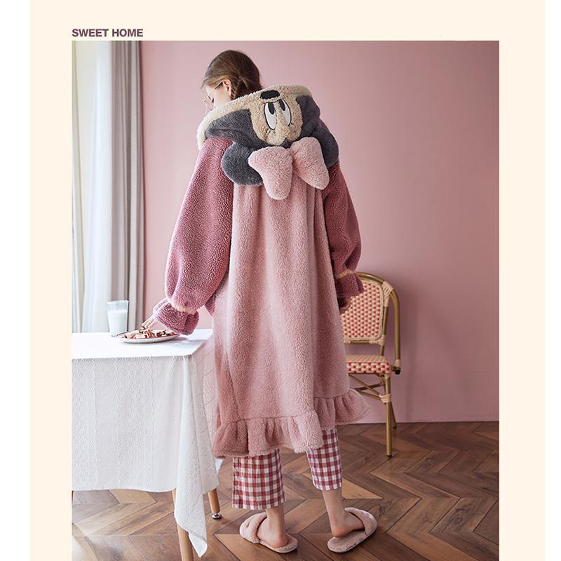 Đầm Ngủ Lông Cừu San Hô Dày Dáng Rộng Dài Họa Tiết Hoạt Hình Dễ Thương Thời Trang Thu Đông Cho Nữ | BigBuy360 - bigbuy360.vn