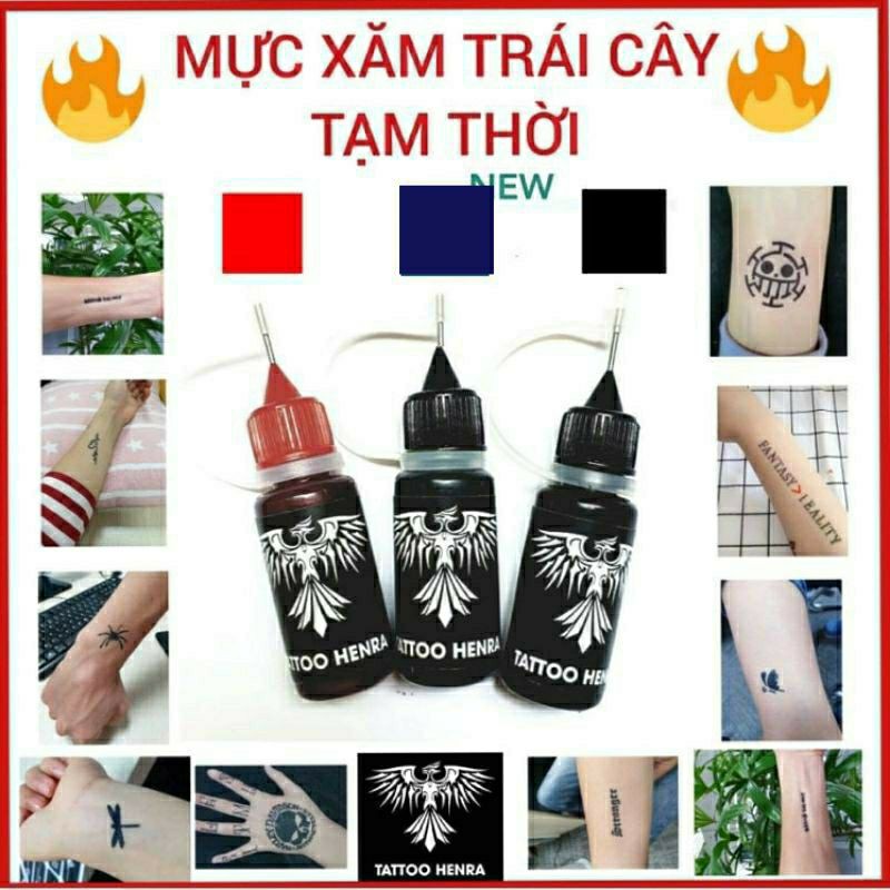 Hình xăm Henna cao cấp + Mực xăm tạm thời + Hướng dẫn sử dụng