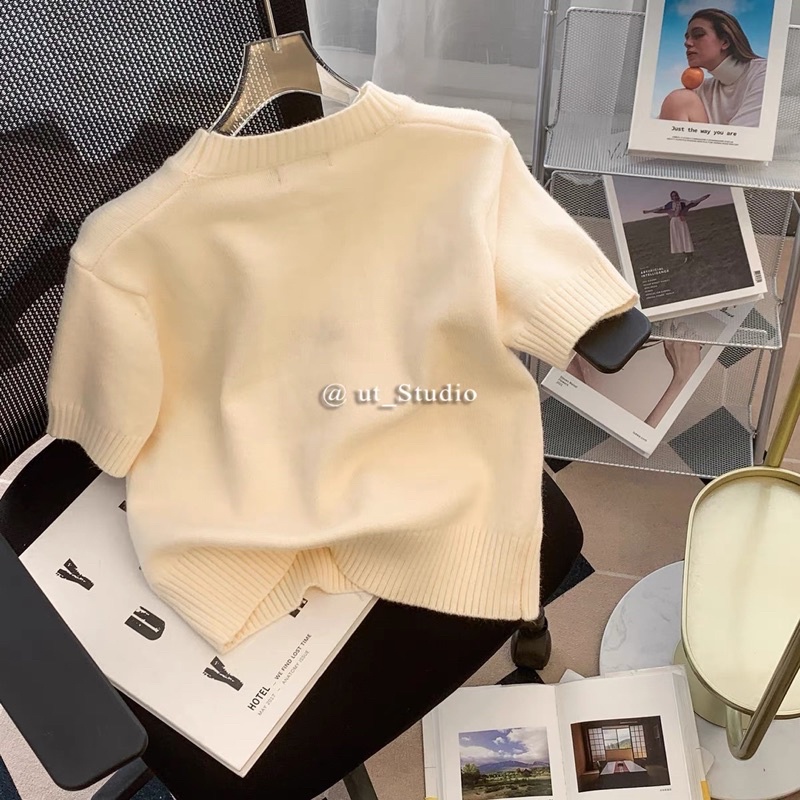 Áo len dệt kim hình cherry dễ thương