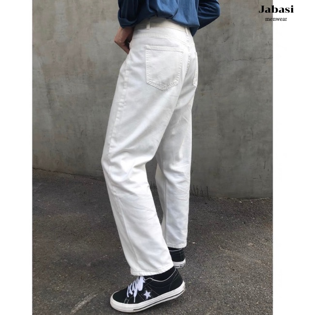 Quần jean baggy nam đen ,trắng Jabasi chất liệu jean bò kiểu dáng baggy suông đứng