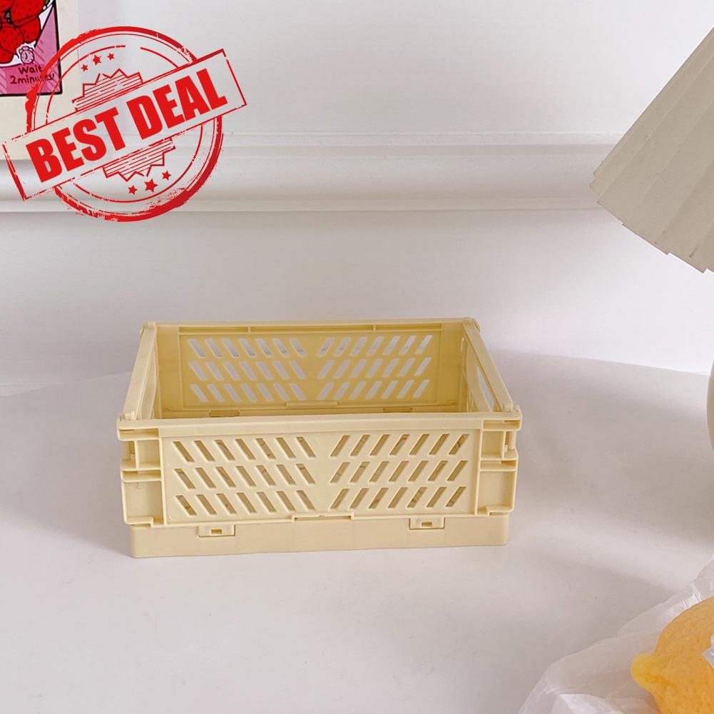 Giỏ Nhựa Mini Đựng Băng Keo Dán Sổ Tay / Đồ Dùng Học Sinh E1S1 Gấp Gọn Kiểu Hàn Quốc Tiện Dụng