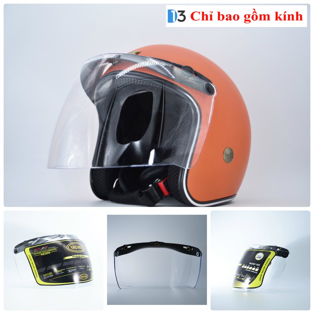 Kính Bubble Thái Chống Gió Bụi - Dành Cho Mũ Bảo Hiểm 3/4 - 7 Màu New