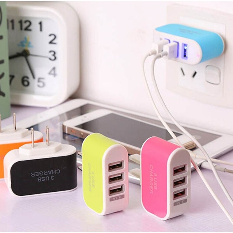 Củ sạc 3 cổng USB đi du lịch đa năng cho điện thoại di động