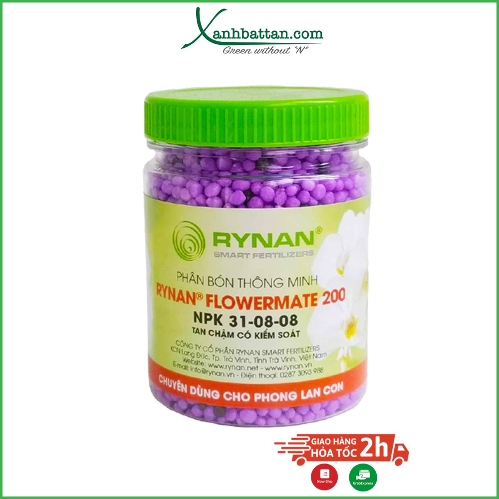 Phân tan chậm thông minh RYNAN 200 kích chồi, dưỡng cây dùng cho lan con 150 gram