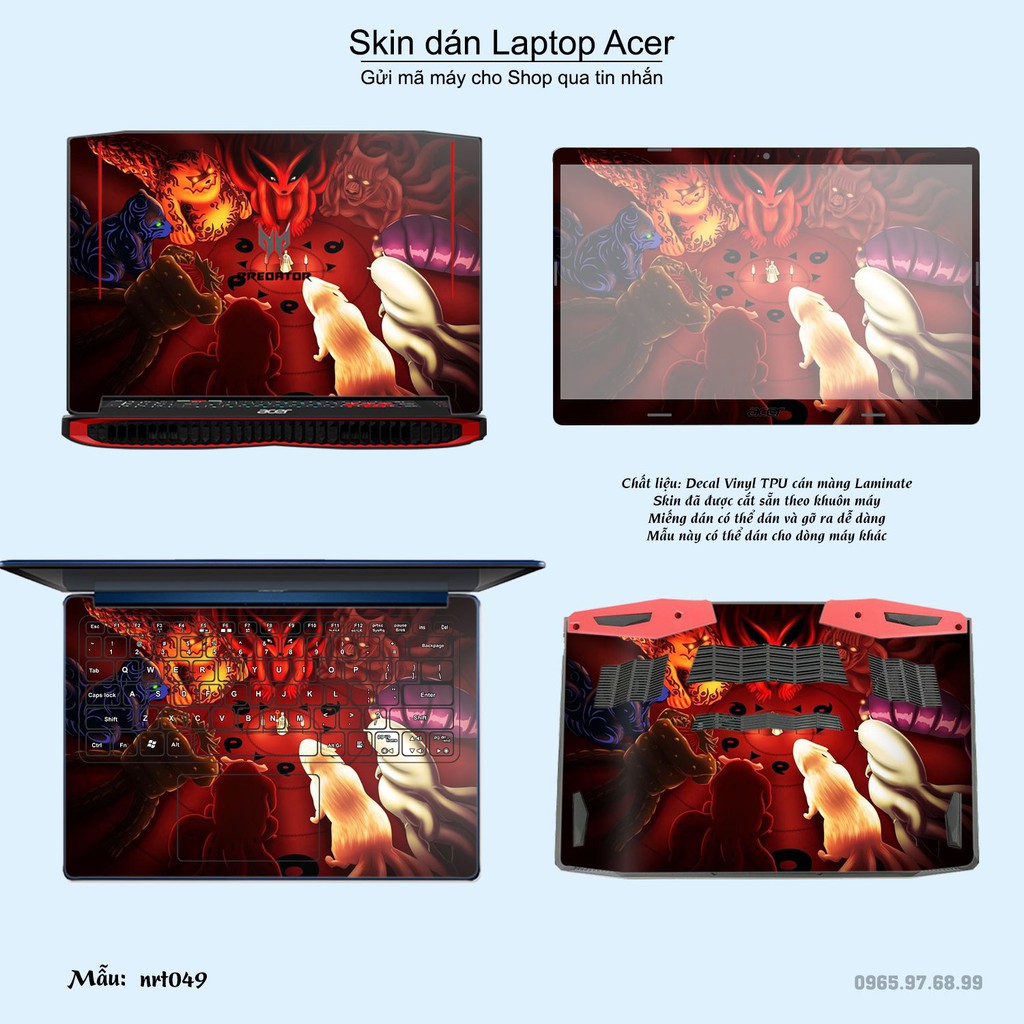 Skin dán Laptop Acer in hình Naruto nhiều mẫu 2 (inbox mã máy cho Shop)