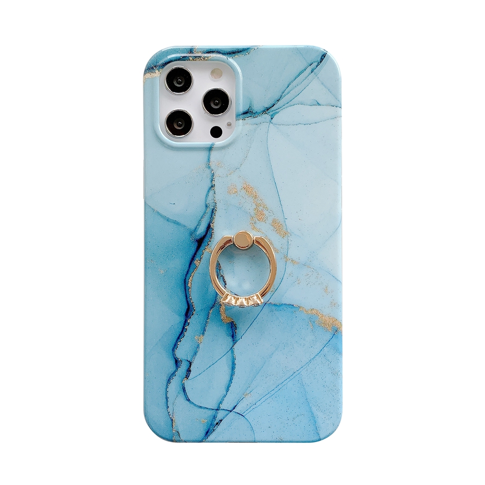 Finger Ring Casing for Iphone 7Plus 8Plus 12 11 Pro XS Max Gold Marble Cases for SE2020 7 8 Plus X XR 11pro 12pro Max Colorful Back Cover Full Protective Fundas