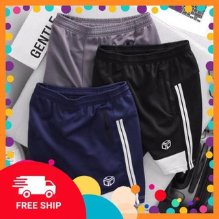 Free ship từ 50k - Quần Short Nam thể thao, vải thun Poly 2 da phối màu cực đẹp