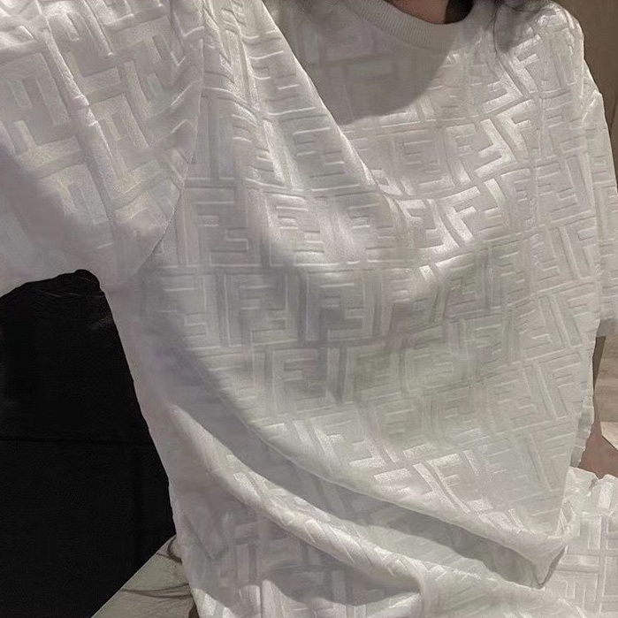 Áo Thun Tay Ngắn Dáng Rộng In Chữ f Vải Nhung Thời Trang Cho Nữ