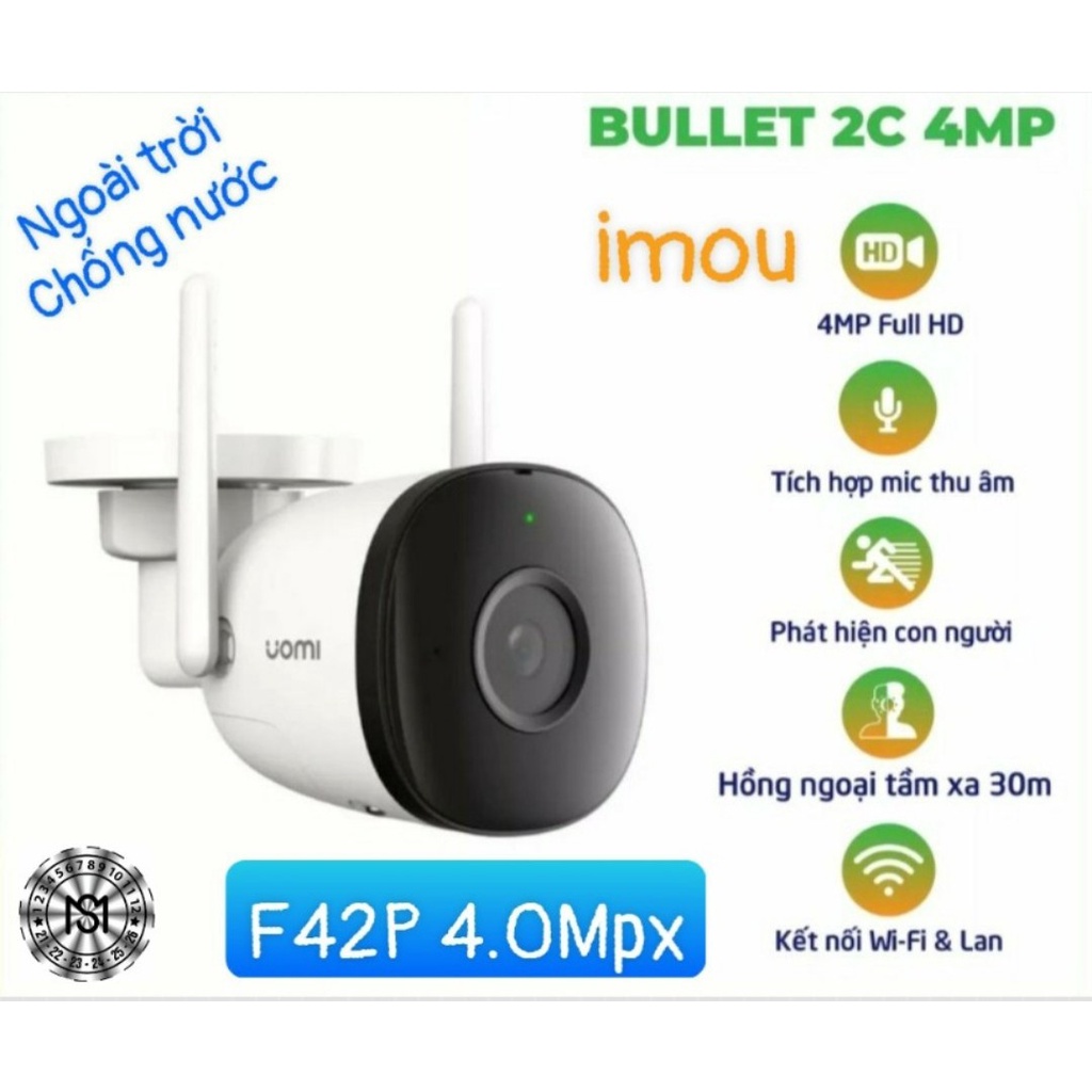 Camera IMOU F42P/F22P độ phân giải 4.0MP/2.0MP Ngoài trời chống nước, chính hãng fullbox 100%