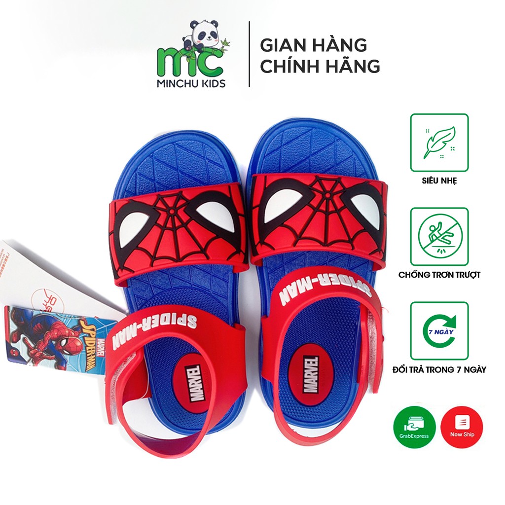 Dép Sandal Người Nhện Cho Bé Trai Đế Mềm Chống Trượt Minchu Kids SD06