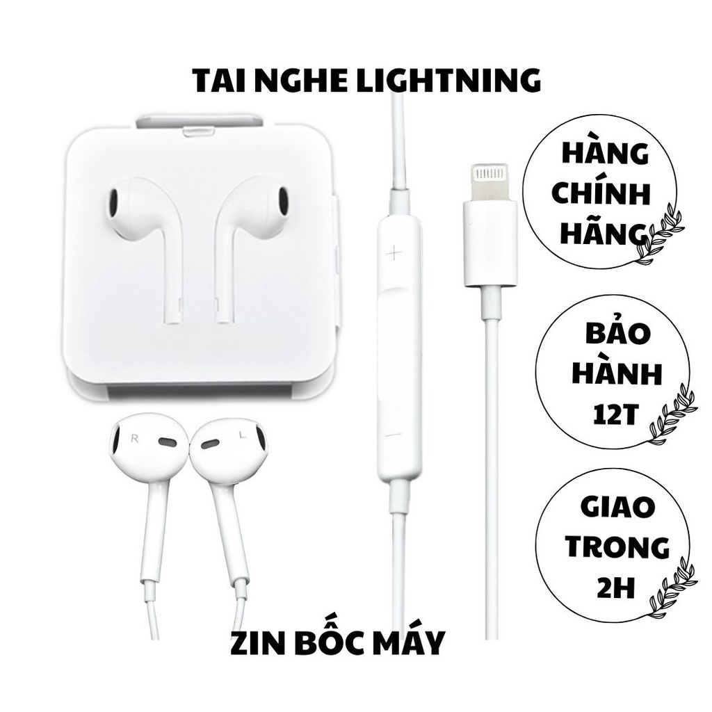Tai Nghe Có Dây Cho Điện Thoại 7/8/X/XsMax/11/12/13++ (Bốc-Máy) Chân Dẹp - Bảo Hành 12T, Không Kết Nối Bluetooth