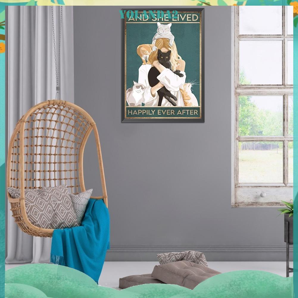 Tranh thêu chữ thập 11CT 3 sợi cotton hình mèo toàn diện