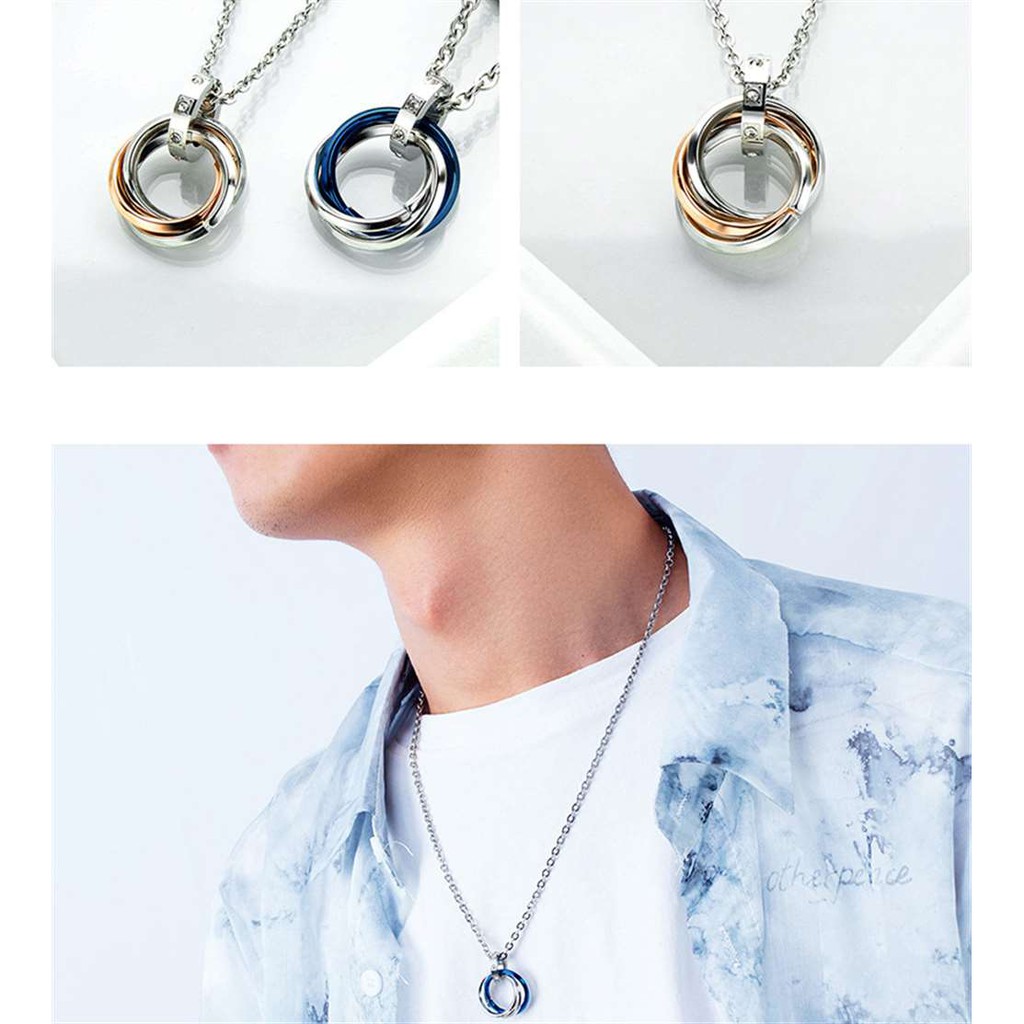 Dây Chuyền Thép Titan Mạ Điện Mặt Tròn Cá Tính Cho Nam | BigBuy360 - bigbuy360.vn