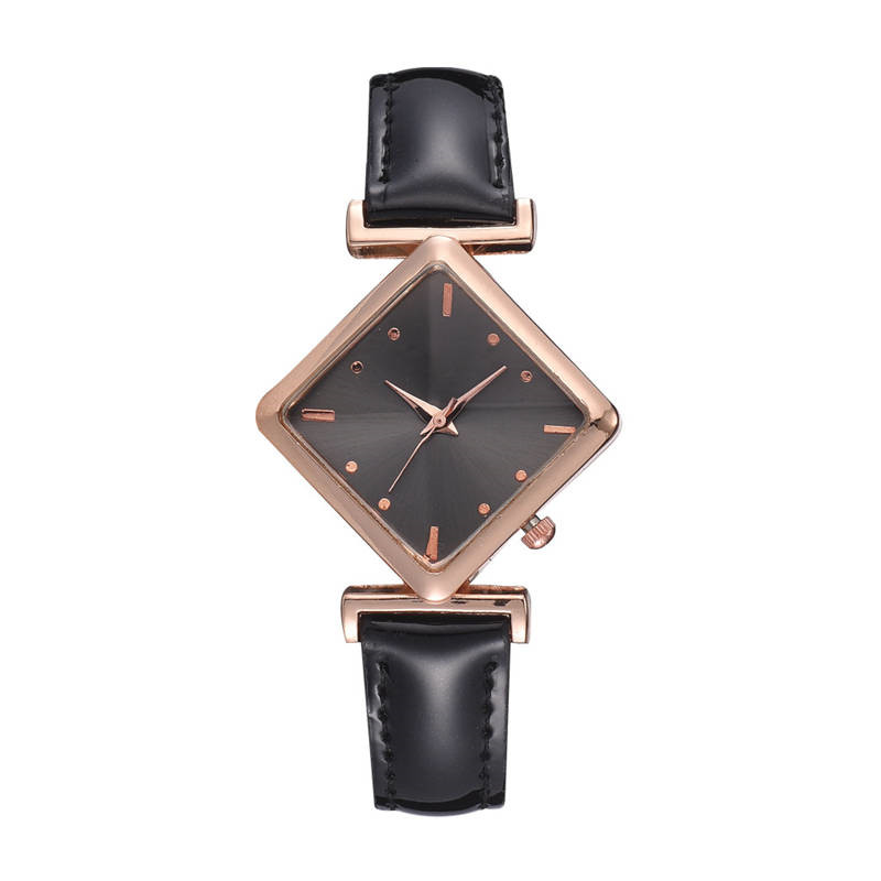 ZOLFA Fashion Square Ladies Leather Bracelet Watches Classic Black Elegant Womens Quartz Wristwatch Đồng hồ nữ