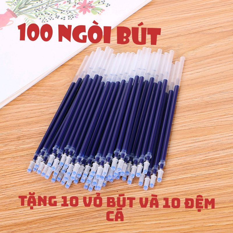 100 ngòi bút bay màu tặng 10 vỏ bút và 10 đệm cá chống mỏi tay