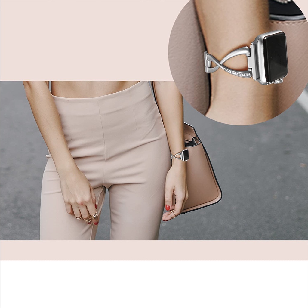 Dây đeo thép không gỉ thích hợp cho đồng hồ thông minh Apple Watch 38mm/40mm/42mm 44mm Iwatch dòng 6/5/4/3/2/1 Se