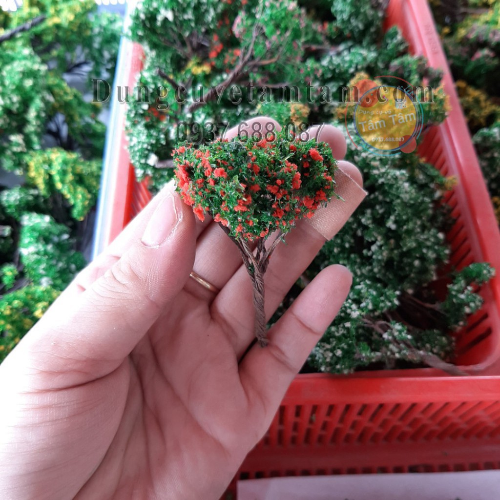 [ TÂM TÂM ] Cây mô hình, CÂY SẮC  NHIỀU SIZE tán xòe  Mô Hình