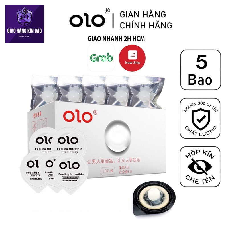 Bao cao su mỏng nhất thế giới olo 0.01 GUNX SHOP Phiên bản màu trắng mới lạ hộp 10 bcs
