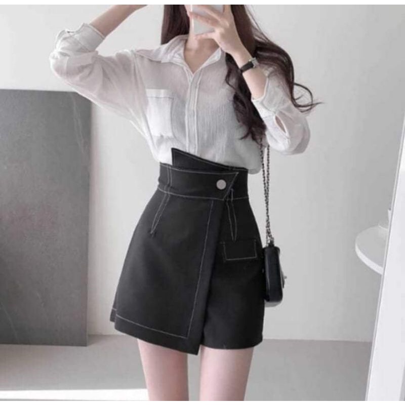 Quần giả váy viền nổi🧡🧡🧡 chất kaki lưng siêu cao đủ size
