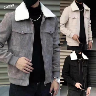 Áo khoác da lộn cổ lông lót lông cao cấp siêu ấm